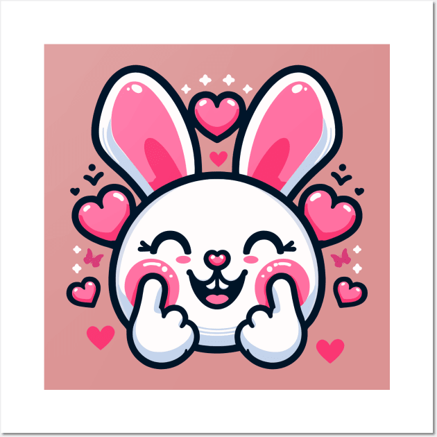 Bunny Love Takes Flight Wall Art by chems eddine